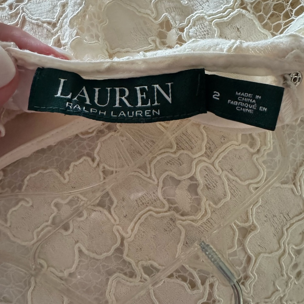Lauren Ralph Lauren Sheath Floral Lace Dress in Ivory - Picture 2 of 7